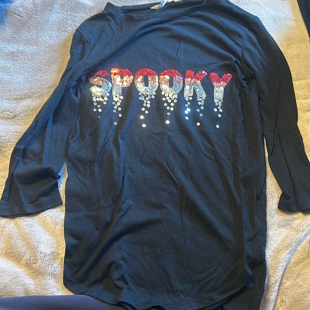 Long sleeve black shirt, really good for Halloween or a gift from H&M worn twice